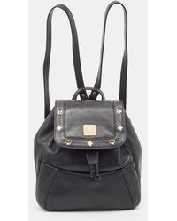 MCM - Leather Studded Flap Backpack - Lyst