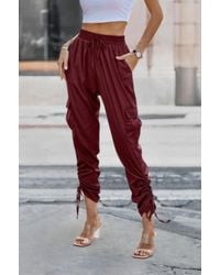TRUEDAMES - Solid Drawstring Hem Flap Pocket Side Stacked Pant - Lyst