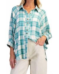 Easel - Woven Plaid Button Down Shirt - Lyst