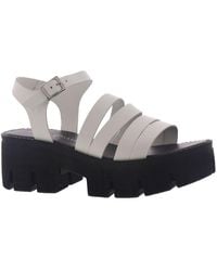 Chinese Laundry - Low Down Leather Buckle Platform Sandals - Lyst