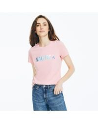 Nautica - Sustainably Crafted Embroidered Logo Graphic T-shirt - Lyst