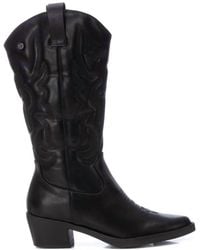 Xti - Embroidered Faux Leather Cowboy Boots - Lyst