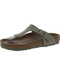 Birkenstock - Gizeh Bs Faux Leather Slide T-strap Sandals - Lyst