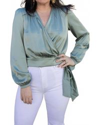 Apricot - Soft Satin Wrap Top - Lyst