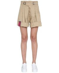 DSquared² - High-Waisted Cargo Shorts With Double Buckle - Lyst