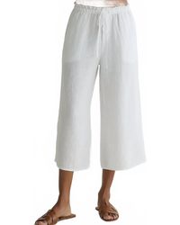Bella Dahl - Ruffle Waist Wide Leg Crop Pants - Lyst