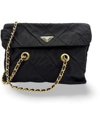 Prada - Quilted Nylon Chain Shoulder Bag - Lyst