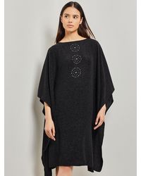 Misook - Studded Shimmer Woven Cape Dress - Lyst