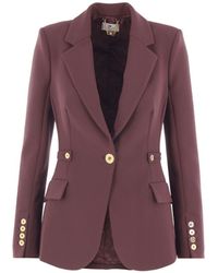 Elisabetta Franchi - Fitted Tailored Jacket With-Tone Buttons - Lyst