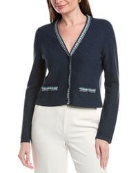 St. John - V-Neck Four Button Jacket - Lyst