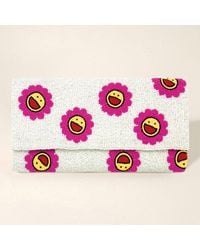 Fashnzfab - Smile Flower Seed Beaded Clutch Crossbody Bag - Lyst