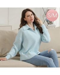 TRUEDAMES - Solid Collar Pullover Sweater - Lyst