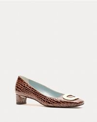 Frances Valentine - Mary Mini Block Heel Croc Embrossed - Lyst