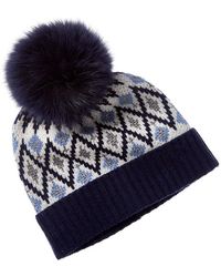 Sofiacashmere - Lurex Fairisle Wool & Cashmere-Blend Hat - Lyst