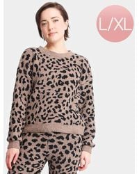 TRUEDAMES - Leopard Patterned Soft Loungewear Sweater Top - Lyst