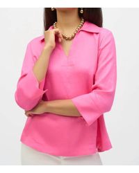 Joseph Ribkoff - Linen Boxy Top With Shirt Collar - Lyst
