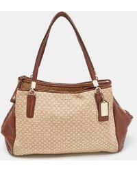 COACH - /brown Op Art Canvas And Leather Madison Phoebe Shoulder Bag - Lyst