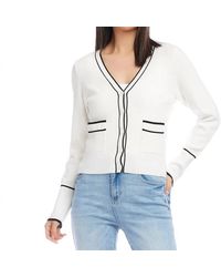 Karen Kane - Beverly Contrast Trim Cardigan - Lyst