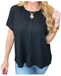 Zenana - Dolman Short Sleeve Front Seam Top - Lyst
