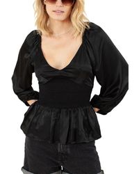Hale Bob - Solid V-neck Silk-blend Top - Lyst