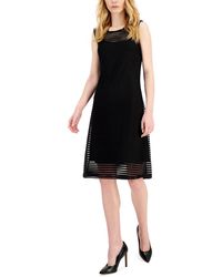 Donna Karan - Illusion Sleeveless Shift Dress - Lyst