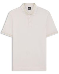 BOSS - Oxford-Cotton-Piqué Polo Shirt With Logo Detail - Lyst
