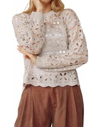 Bella Dahl - Crochet Crew Neck Sweater - Lyst
