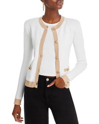 L'Agence - Ribbed Embellished Cardigan Sweater - Lyst