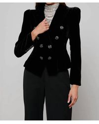 L'Agence - Bethany Velvet Structured Blazer - Lyst