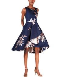 Adrianna Papell - Floral Print Ruffled Cocktail Dress - Lyst