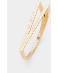 Fashnzfab - V- Initial Monogram Brass Metal Ring - Lyst