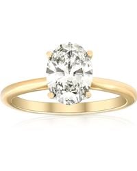 Pompeii3 - Vs 1 3/4ct Solitaire Oval Diamond 14k Yellow Gold Engagement Ring Lab Grown - Lyst