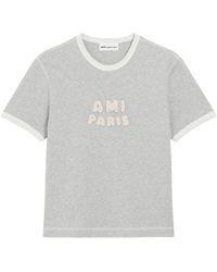 Ami Paris - Short-Sleeve Classic Fit T-Shirt With Knitted Patch - Lyst