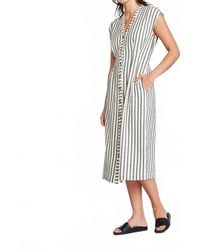 Self Contrast - Jamila Button Front Midi Dress - Lyst