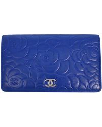 Chanel - Camélia Leather Wallet (pre-owned) - Lyst