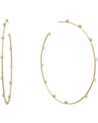 Eklexic - Cz Studded Thin Oversized Hoops - Lyst