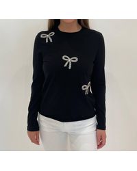 Suzy T - Juliet Tee With Crystal Bows - Lyst