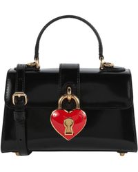 Moschino - Heart Lock Patent Leather Shoulder Bag - Lyst