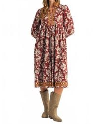 Jodifil - Solid Contrast Floral Dress - Lyst