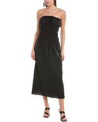 Onia - Air Smocked Linen-Blend Midi Dress - Lyst