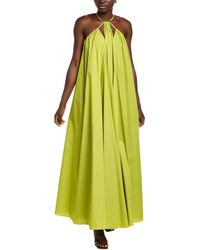 Oscar de la Renta - Trapeze Halter Maxi Dress - Lyst