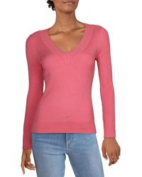 525 America - Ribbed Pull Over V-neck Sweater - Lyst