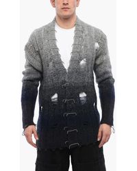 Off-White c/o Virgil Abloh - Distressed Effect Wool Cardigan With Beads Detail - Lyst