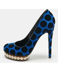 Nicholas Kirkwood - Polka Dot Satin And Velvet Faux Pearl Casati Platform Pumps - Lyst