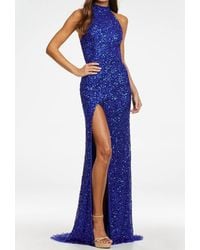 Ashley Lauren - Sequin Halter Gown - Lyst