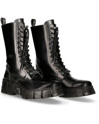 New Rock - M-Wall027N-C2 Boots Leather Wall Biker Tower - Lyst