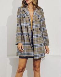 J.Nna - Double-Breasted Checked Coat - Lyst