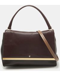 Carolina Herrera - /brown Leather Camelot Top Handle Bag - Lyst
