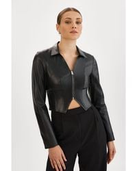 Lamarque - Romi Leather Corset Jacket - Lyst