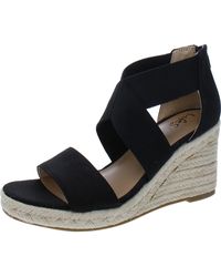 LifeStride - Thrive Canvas Open Toe Wedge Sandals - Lyst